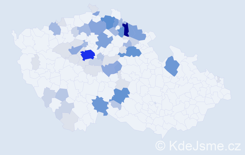 Příjmení: 'Jon', počet výskytů 217 v celé ČR