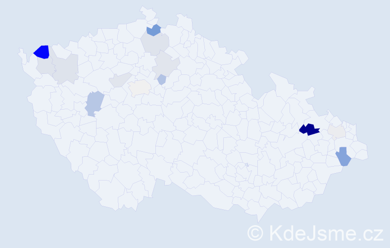 Příjmení: 'Dičková', počet výskytů 24 v celé ČR