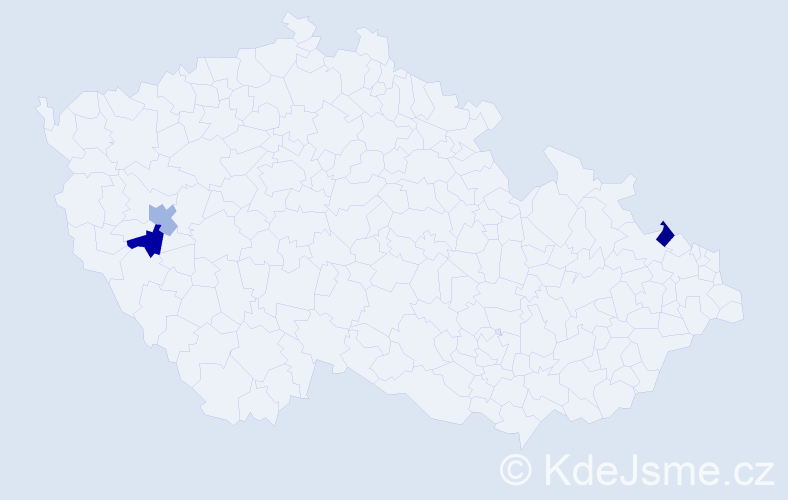 Příjmení: 'Gadač', počet výskytů 6 v celé ČR