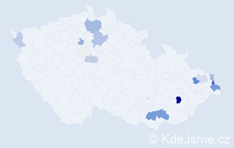 Příjmení: 'Huta', počet výskytů 29 v celé ČR