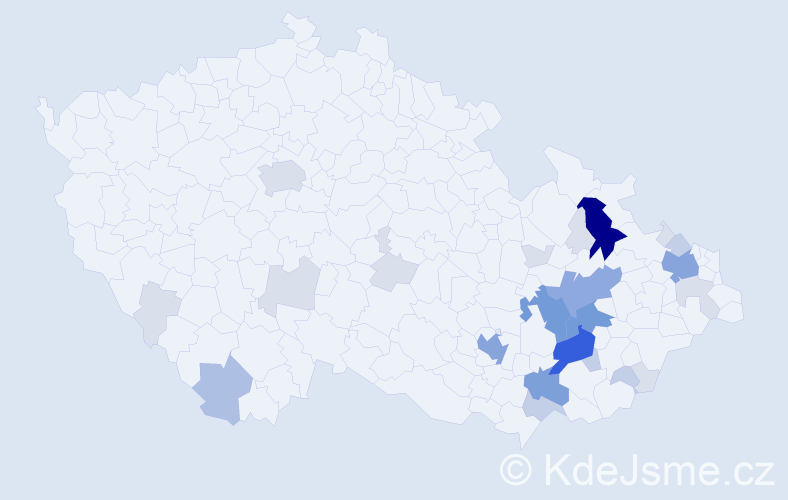 Příjmení: 'Klech', počet výskytů 89 v celé ČR