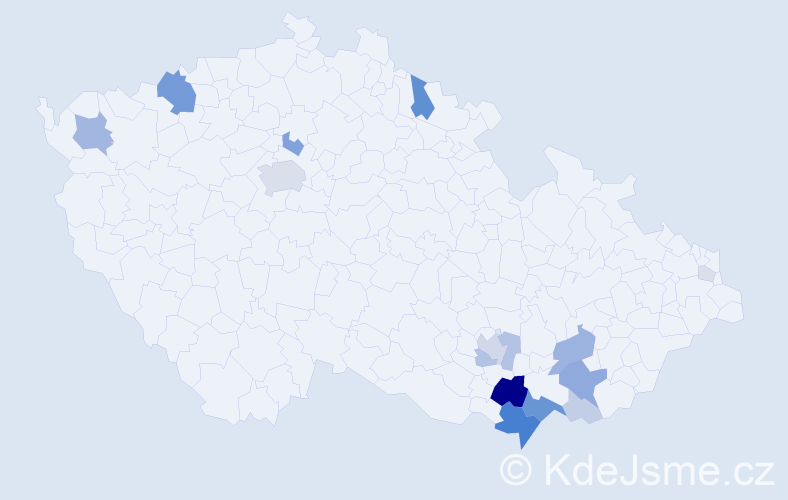 Příjmení: 'Kostrhunová', počet výskytů 60 v celé ČR