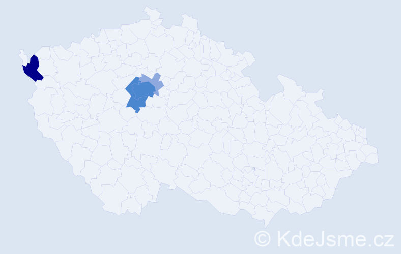 Příjmení: 'Bohánek', počet výskytů 10 v celé ČR