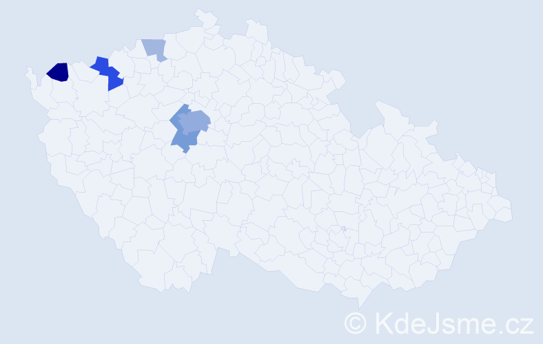 Příjmení: 'Trejkl', počet výskytů 15 v celé ČR