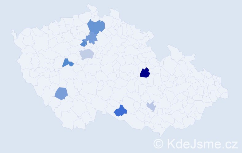 Příjmení: 'Pash', počet výskytů 16 v celé ČR