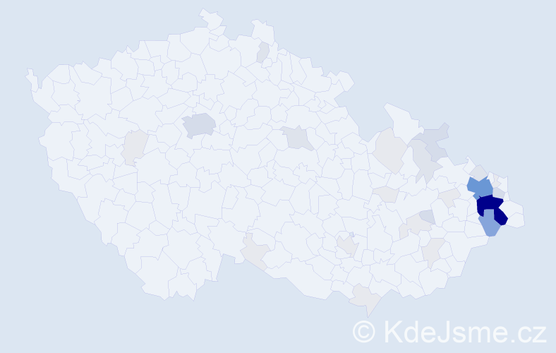 Příjmení: 'Drabinová', počet výskytů 119 v celé ČR