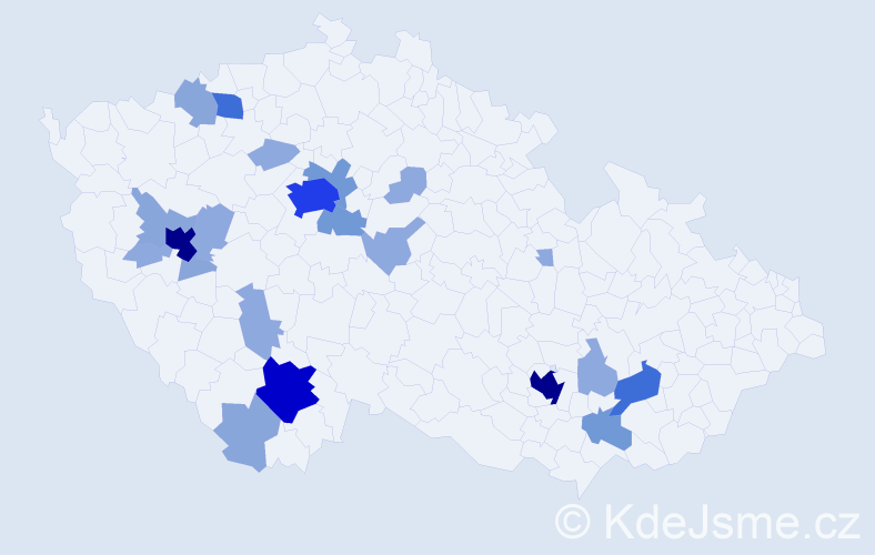Příjmení: 'Wohlgemuth', počet výskytů 67 v celé ČR