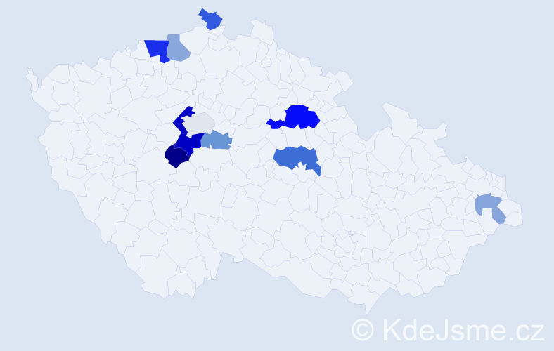Příjmení: 'Stracená', počet výskytů 19 v celé ČR