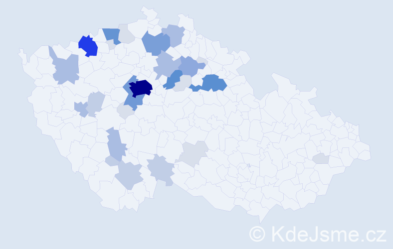 Příjmení: 'Rykl', počet výskytů 108 v celé ČR