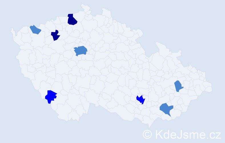 Příjmení: 'Dodok', počet výskytů 14 v celé ČR