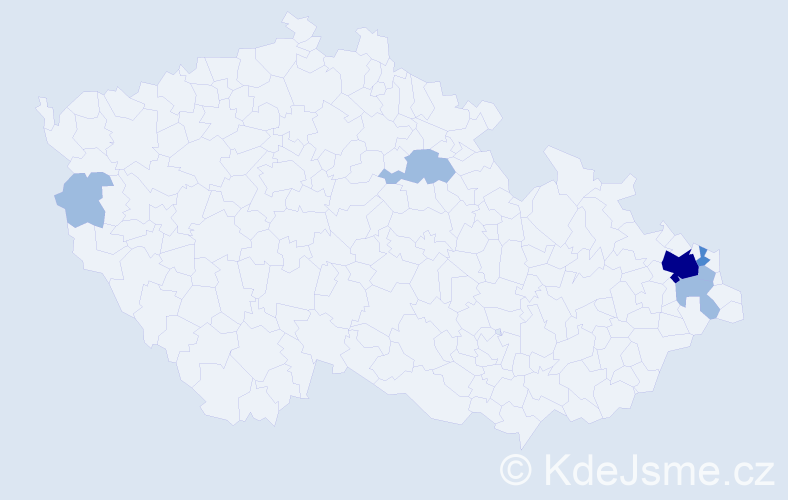 Příjmení: 'Karkoszková', počet výskytů 10 v celé ČR