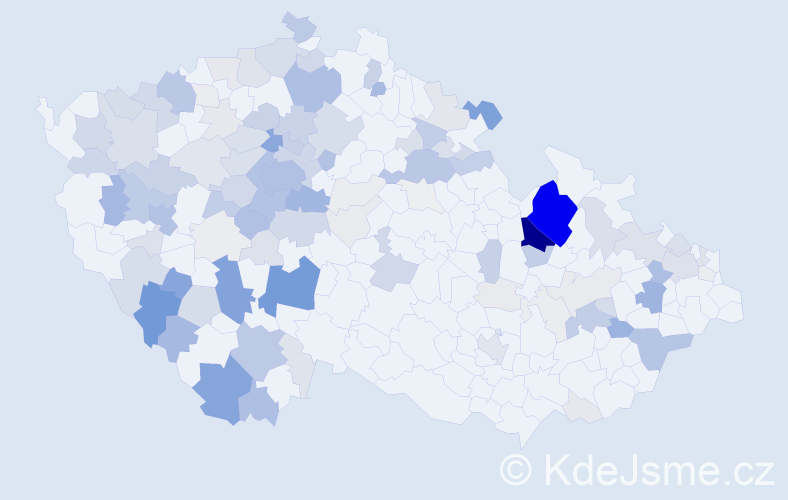Příjmení: 'Matějčková', počet výskytů 563 v celé ČR