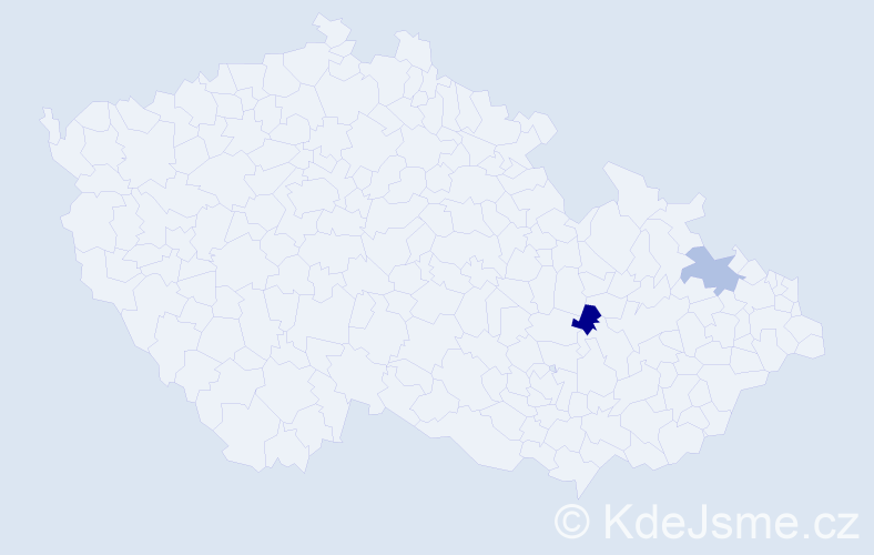 Příjmení: 'Hanosová', počet výskytů 6 v celé ČR