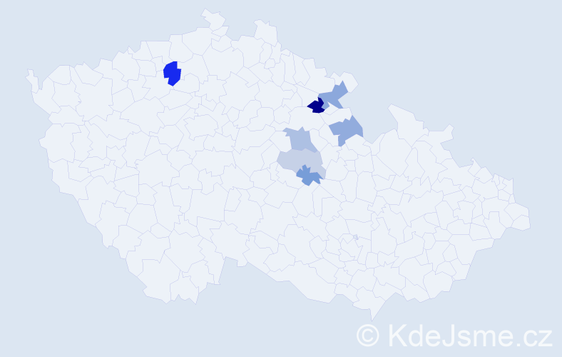 Příjmení: 'Marschall', počet výskytů 13 v celé ČR