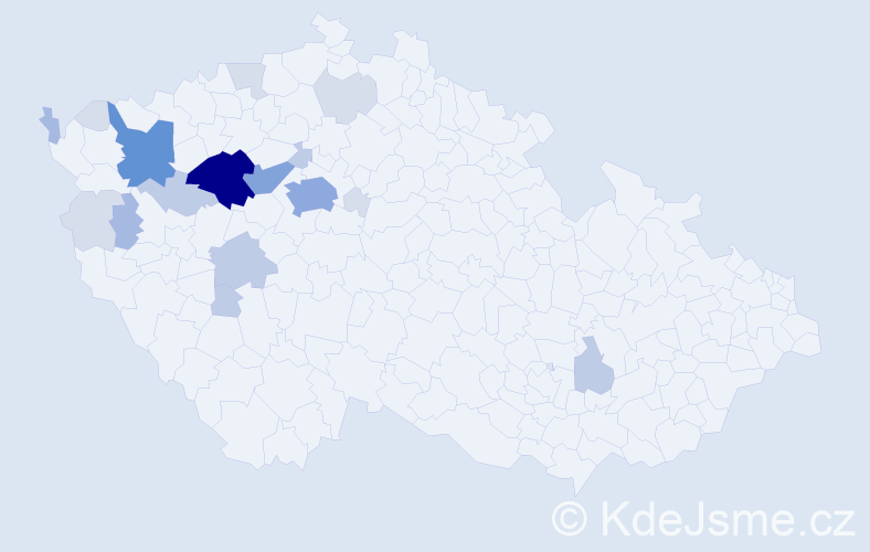 Příjmení: 'Kinkal', počet výskytů 58 v celé ČR