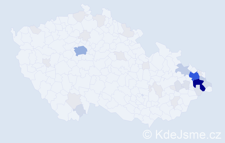 Příjmení: 'Tesarčík', počet výskytů 129 v celé ČR