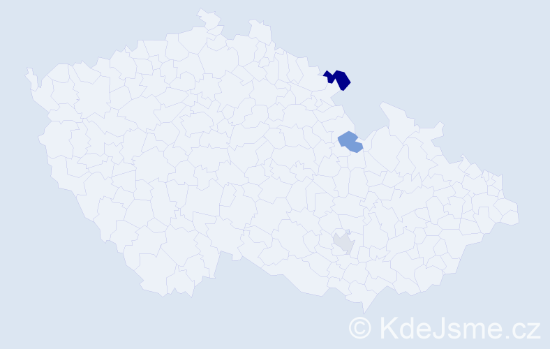 Příjmení: 'Bobik', počet výskytů 4 v celé ČR