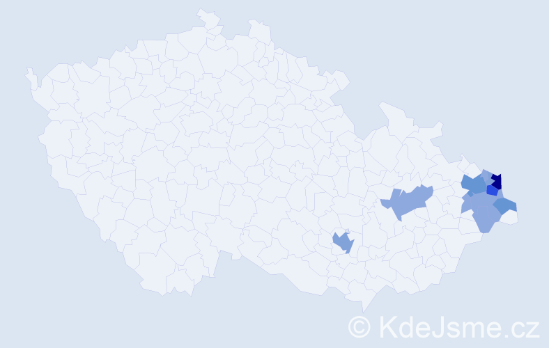 Příjmení: 'Mrajca', počet výskytů 29 v celé ČR