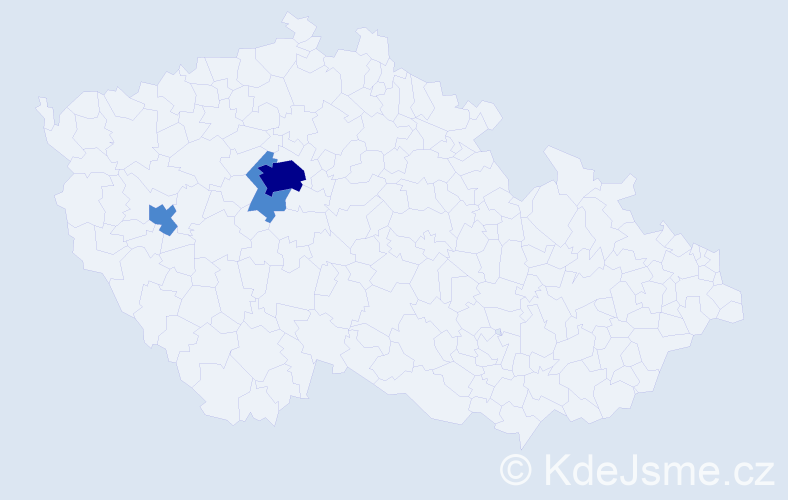 Příjmení: 'Kapáková', počet výskytů 5 v celé ČR