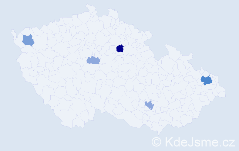 Příjmení: 'Hradická', počet výskytů 14 v celé ČR