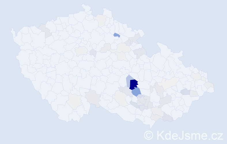 Příjmení: 'Chocholáčová', počet výskytů 128 v celé ČR