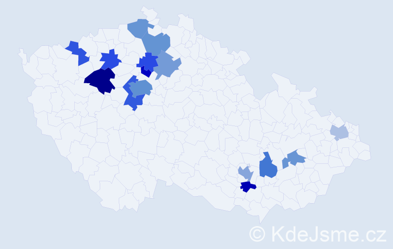 Příjmení: 'Petryk', počet výskytů 27 v celé ČR