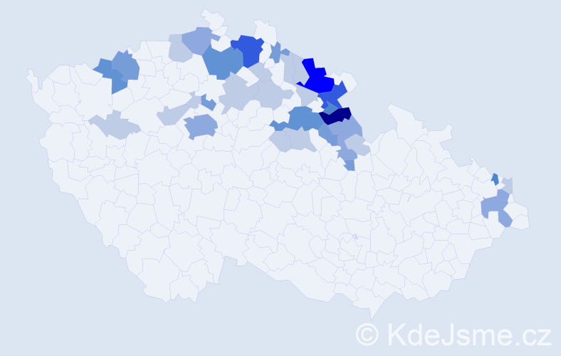 Příjmení: 'Kubrt', počet výskytů 93 v celé ČR