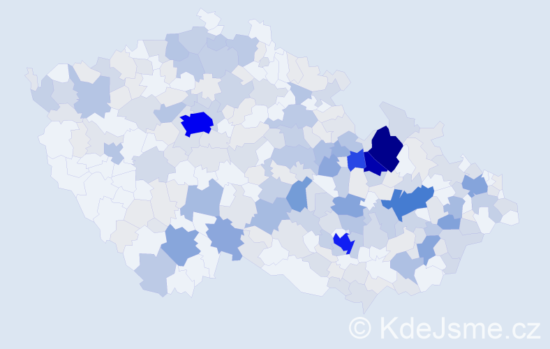 Příjmení: 'Minářová', počet výskytů 880 v celé ČR