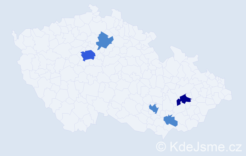 Příjmení: 'Koksa', počet výskytů 14 v celé ČR