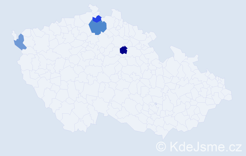 Příjmení: 'Turci', počet výskytů 5 v celé ČR