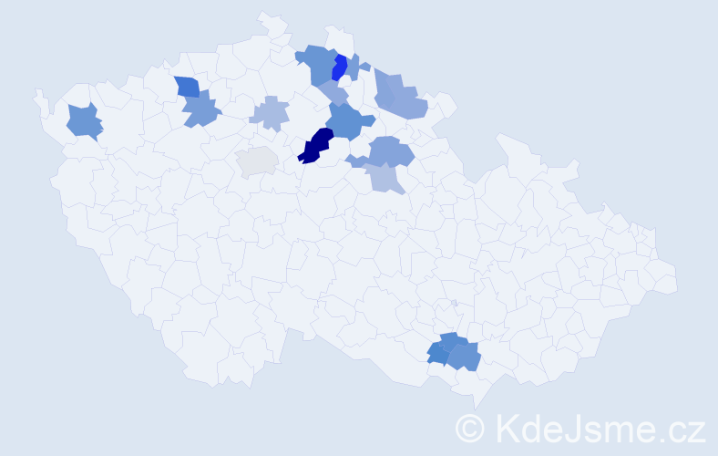 Příjmení: 'Cee', počet výskytů 53 v celé ČR