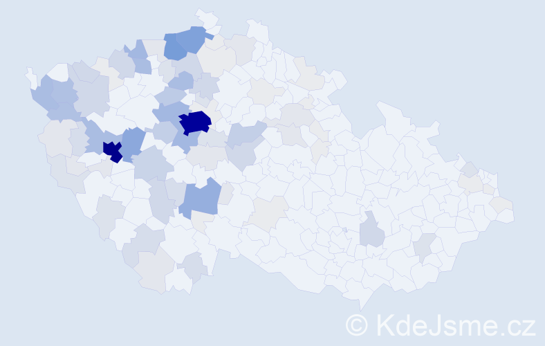 Příjmení: 'Plzák', počet výskytů 464 v celé ČR