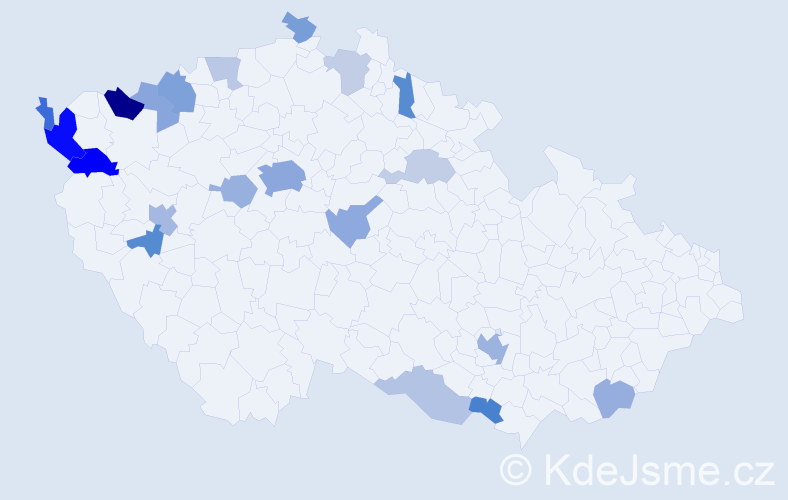 Příjmení: '"Nguyen Kim"', počet výskytů 44 v celé ČR
