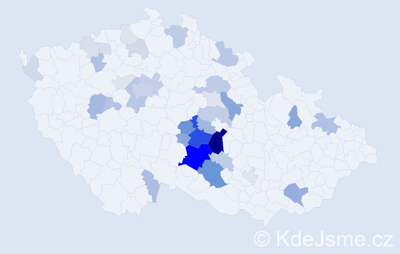 Příjmení: 'Bruknerová', počet výskytů 106 v celé ČR