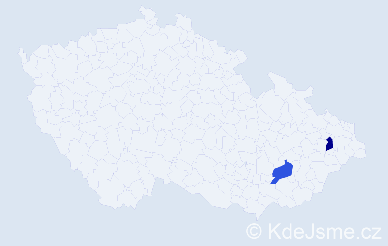 Příjmení: 'Hanecová', počet výskytů 2 v celé ČR