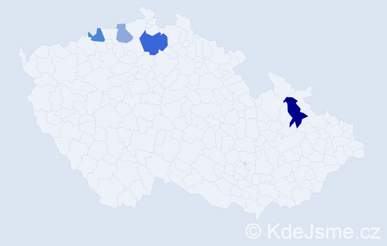 Příjmení: 'Konfal', počet výskytů 15 v celé ČR