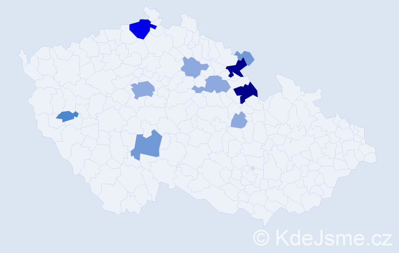 Příjmení: 'Kops', počet výskytů 28 v celé ČR