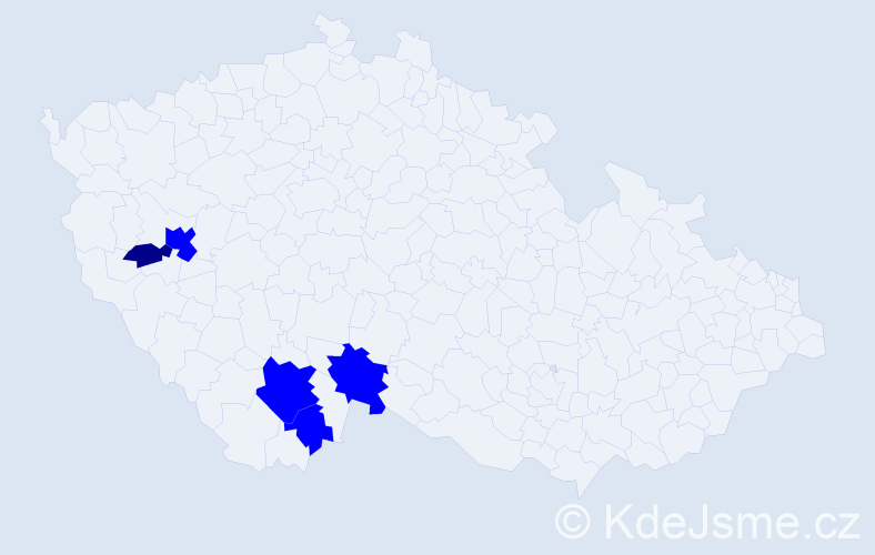 Příjmení: 'Gawendová', počet výskytů 6 v celé ČR