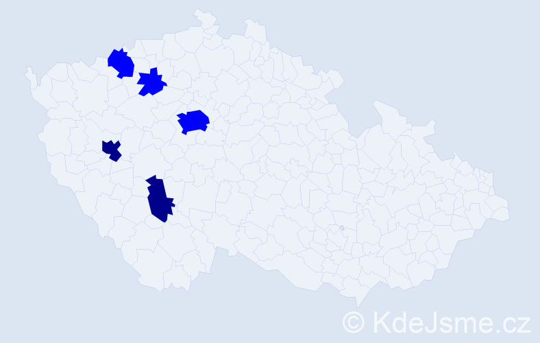 Příjmení: 'Bolya', počet výskytů 7 v celé ČR