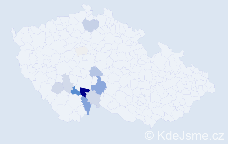 Příjmení: 'Chynová', počet výskytů 22 v celé ČR