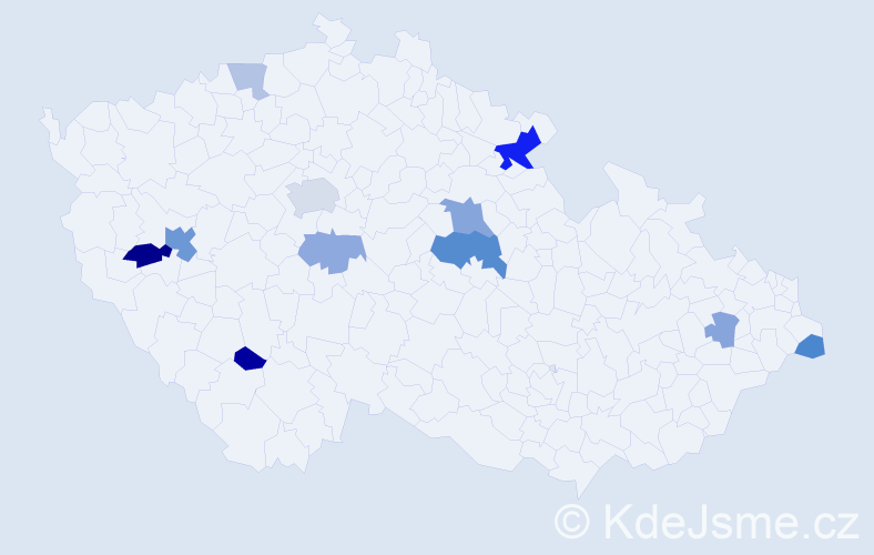 Příjmení: 'Gerhart', počet výskytů 23 v celé ČR