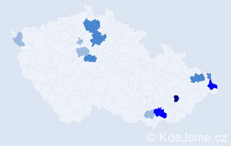 Příjmení: 'Huta', počet výskytů 29 v celé ČR