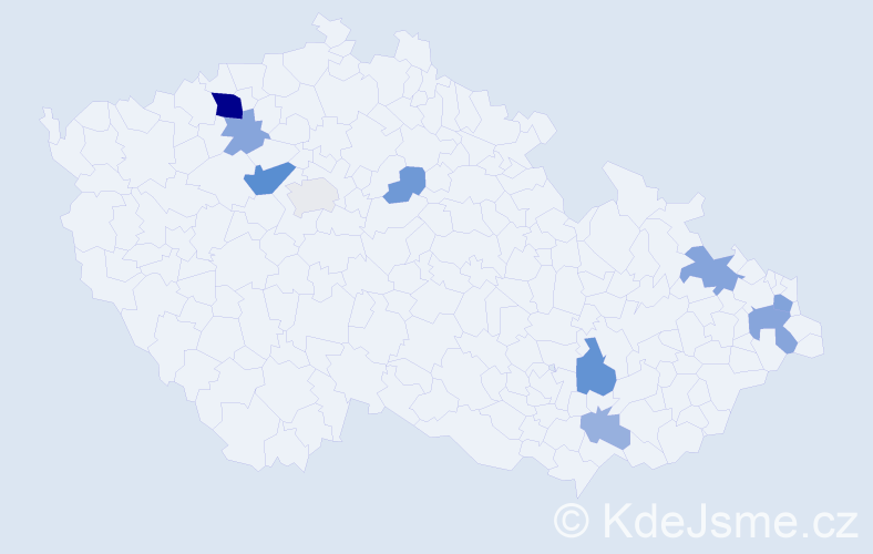 Příjmení: 'Marinčáková', počet výskytů 23 v celé ČR