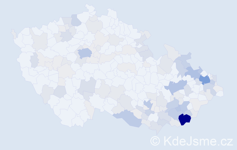 Příjmení: 'Michalčík', počet výskytů 479 v celé ČR