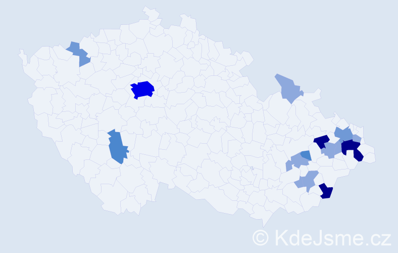 Příjmení: 'Babulíková', počet výskytů 40 v celé ČR