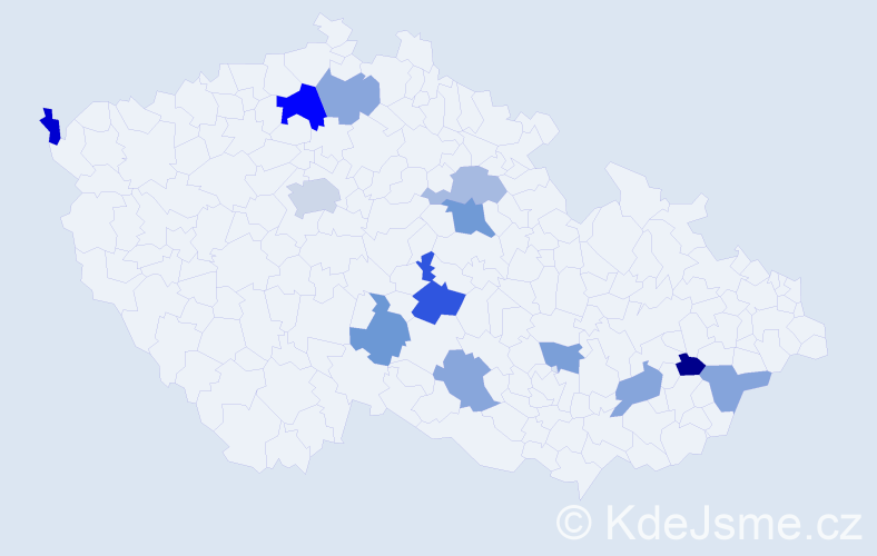 Příjmení: 'Gankhuyag', počet výskytů 19 v celé ČR