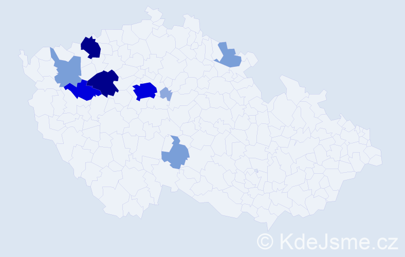 Příjmení: 'Sajnerová', počet výskytů 33 v celé ČR