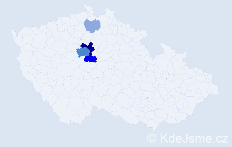 Příjmení: 'Vichera', počet výskytů 15 v celé ČR