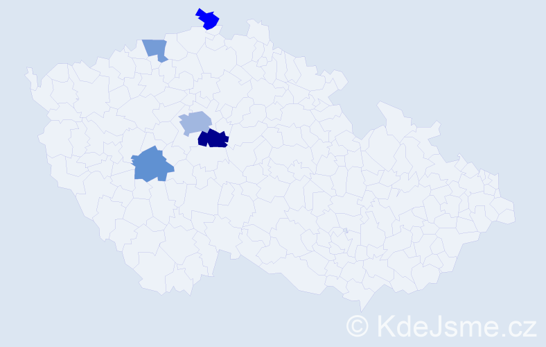 Příjmení: 'Massl', počet výskytů 9 v celé ČR