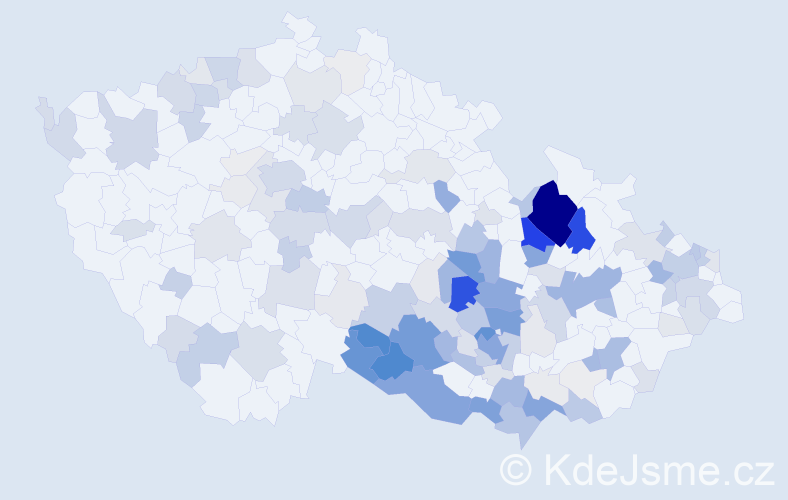 Příjmení: 'Skoumal', počet výskytů 554 v celé ČR